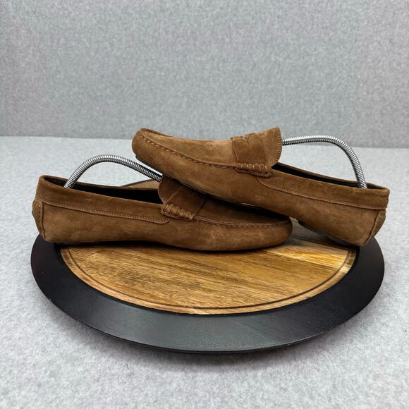 To Boot New York "Mitchum" Men's 11 Suede Moc Toe Penny Loafer Brown Shoes - Picture 5 of 6